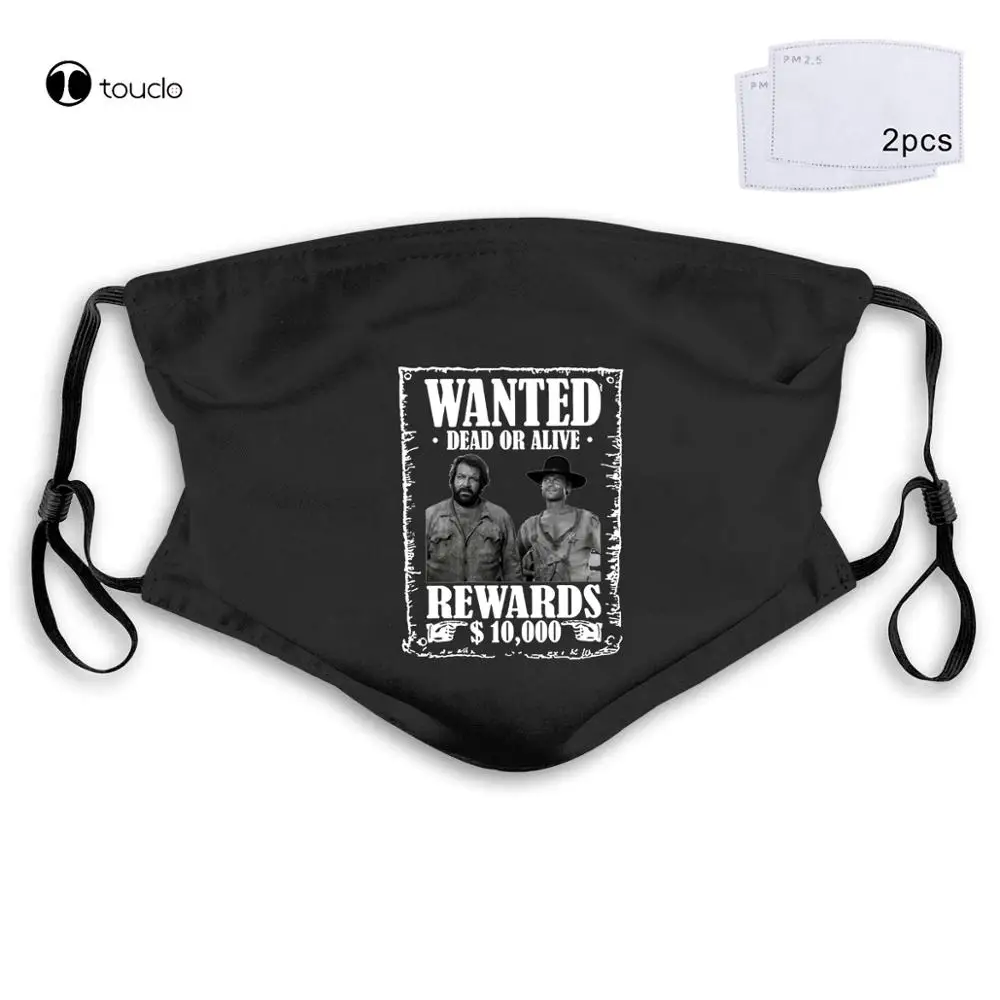 Bud Spencer Terence Hill Wanted Lo Chimavano Trinity Epic Movie Face Mask Filter Pocket Cloth Riutilizzabile Lavabile