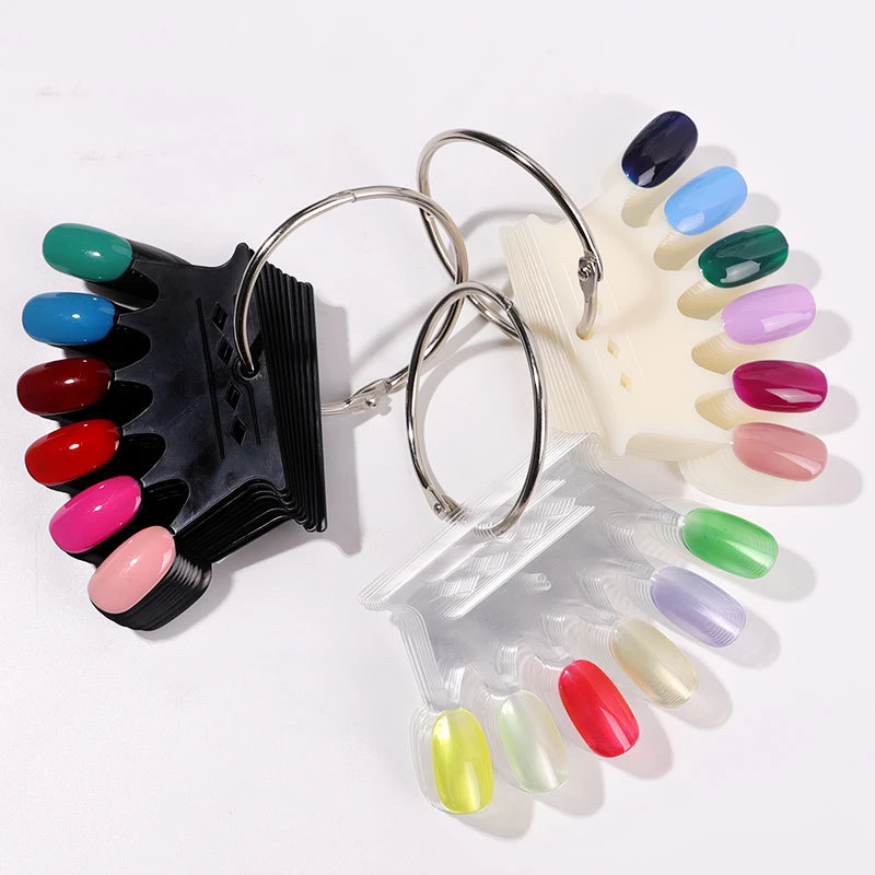 Crown Nature Clear False Nail Art Display Tips Acrilico Nail Swatch Polish Stand Pratica Cartone Accessori Per Manicure Strumento