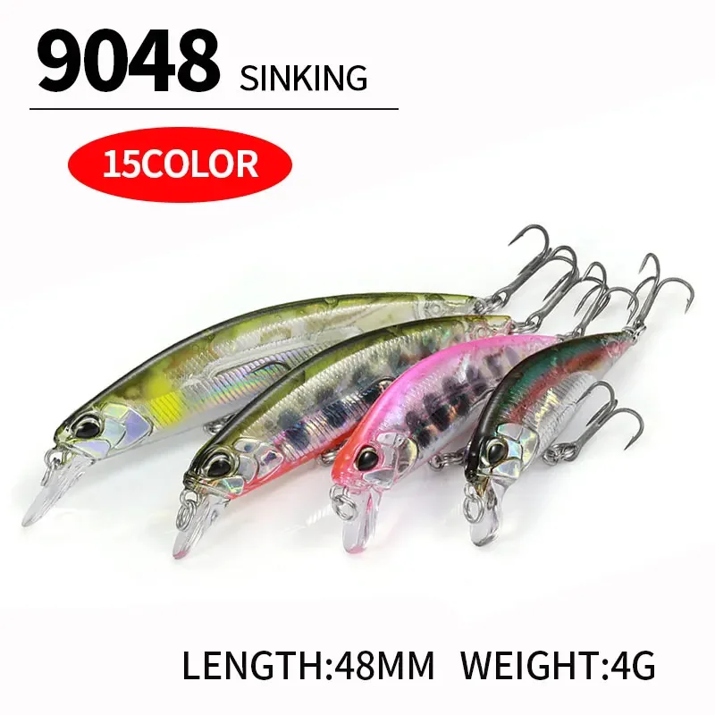 48Mm 4G Sinking Mini 48S Minnow Bass Trout Lure Trolling Crankbait Wobbler Fishing Micro Lure Sinking Fishing Pesca