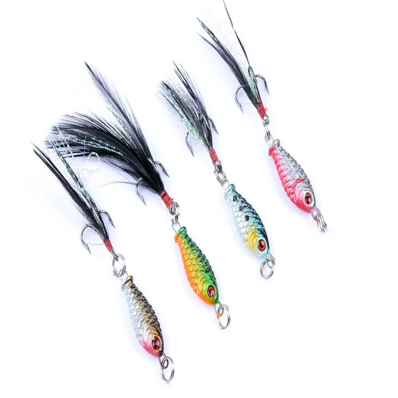 1 Pz Mini 5G 3.2Cm Metal Jig Fishing Bait Piccoli Pesci Lure Shad Vib Slow Jig Wobbler Minnow Trolling Pesca Accessori