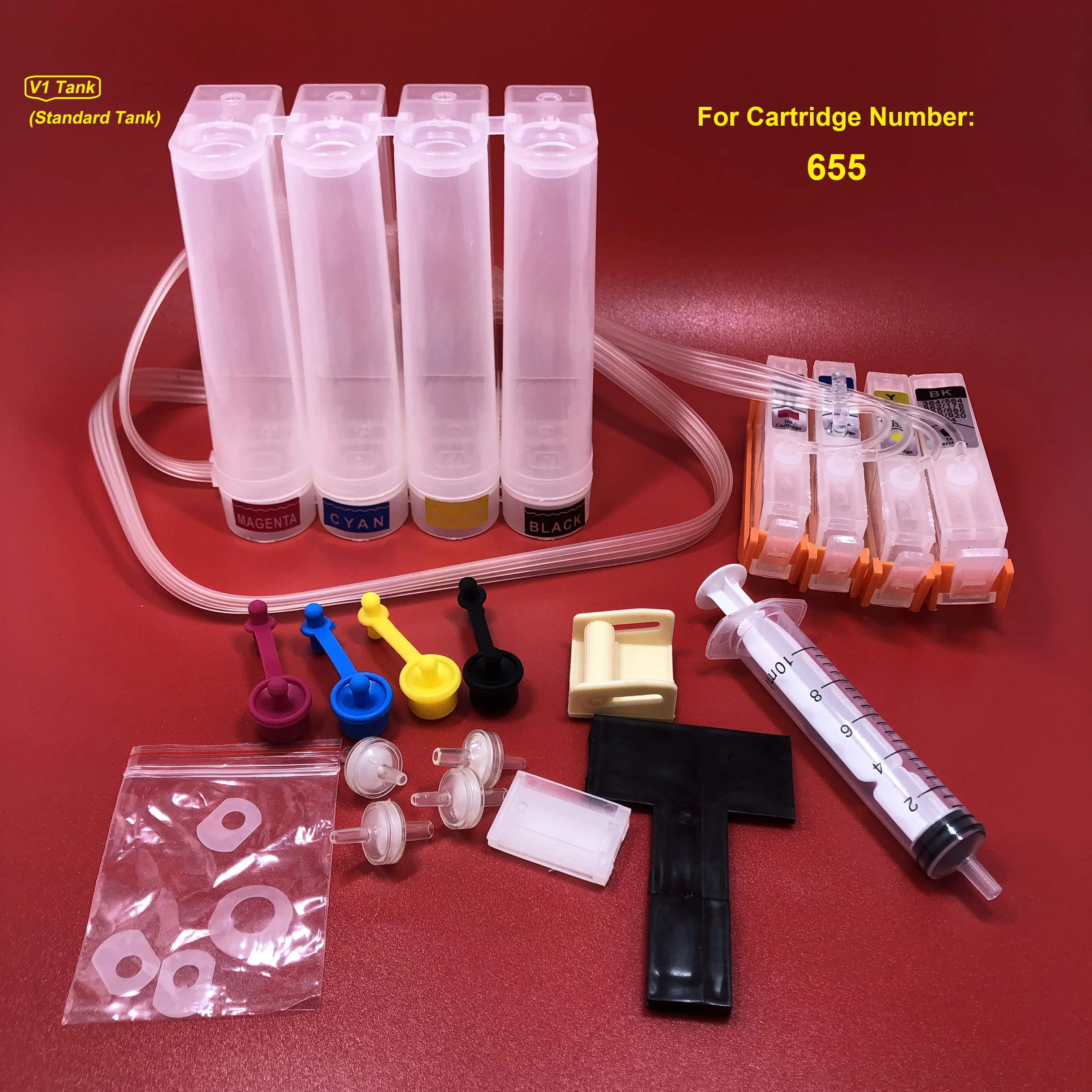 Cartuccia Di Inchiostro Ciss Vuota Con Chip Permanente Per Stampante Hp 655 Deskjet Ink Advantage 3525 4615 4625 5525 6525