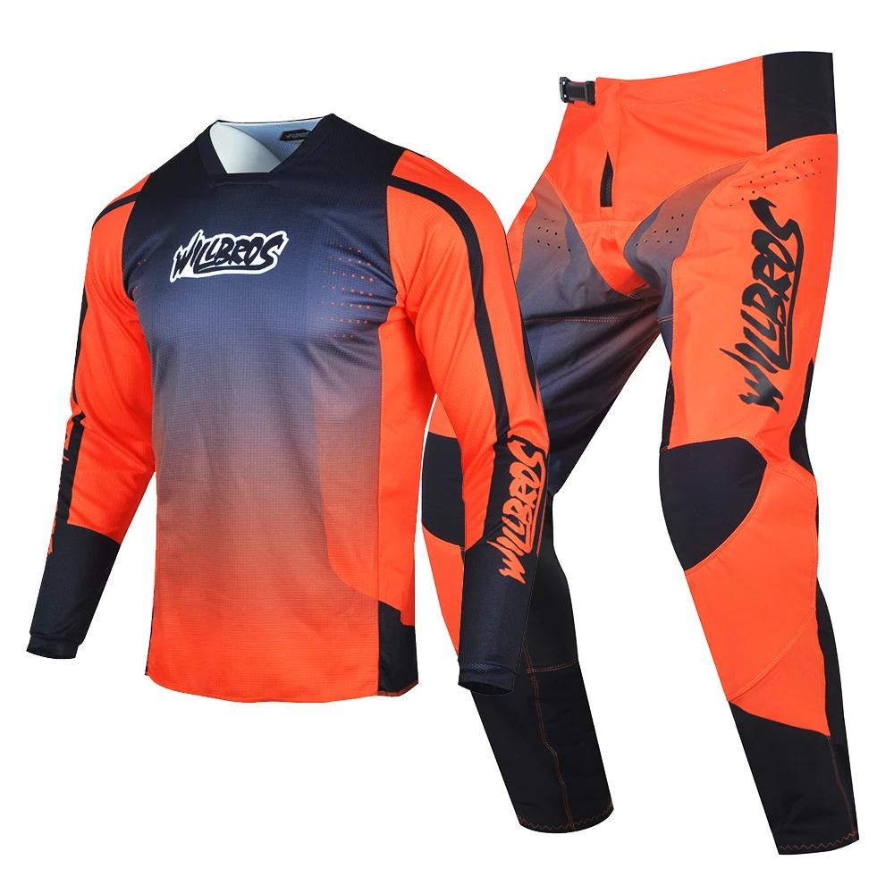 Willbros Mx Jersey Pants Combo Motocross Dirt Bike Offroad Tuta Da Corsa Protettiva Mtb Bmx Enduro Dh Riding Orange Outfit