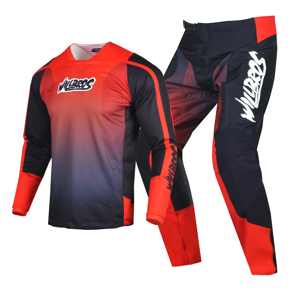 Willbros Mx Motocross Offroad Dirt Bike Jersey E Pantaloni Combo Bmx Mtb Enduro Gear Set Downhill Race Suit