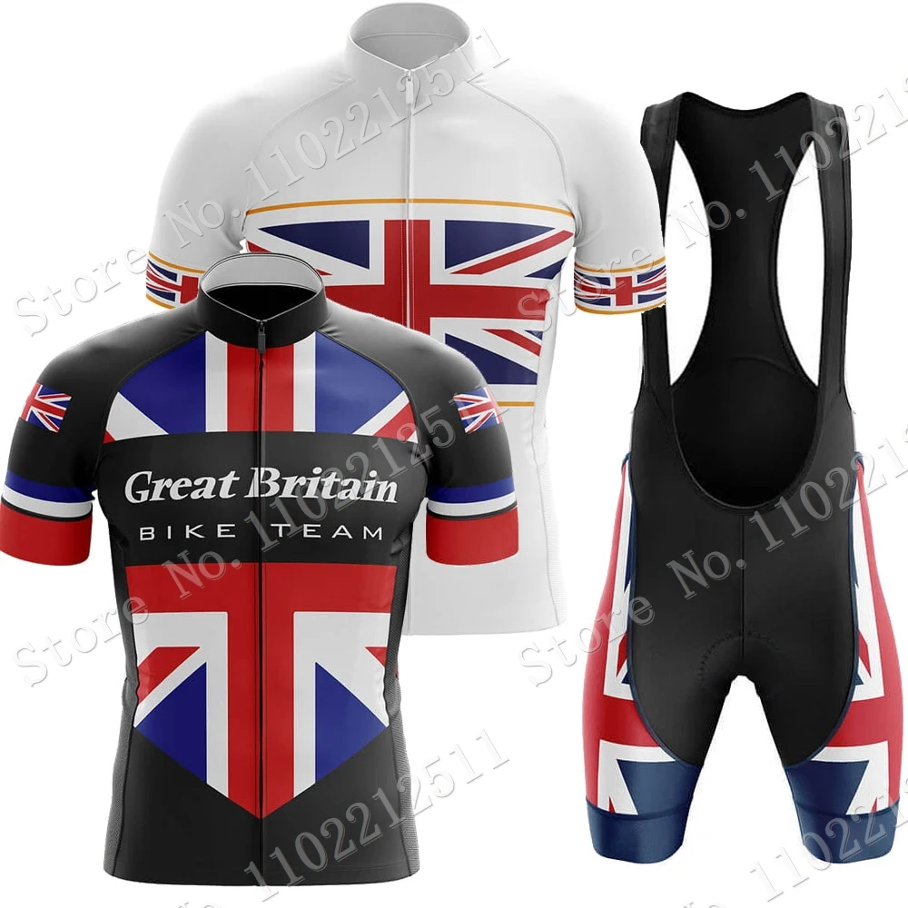 Gran Bretagna Bike Team Cycling Jersey 2023 Set Summer Mens Uk Ciclismo Manica Corta Road Race Bike Shirts Suit Shorts Mtb Ropa