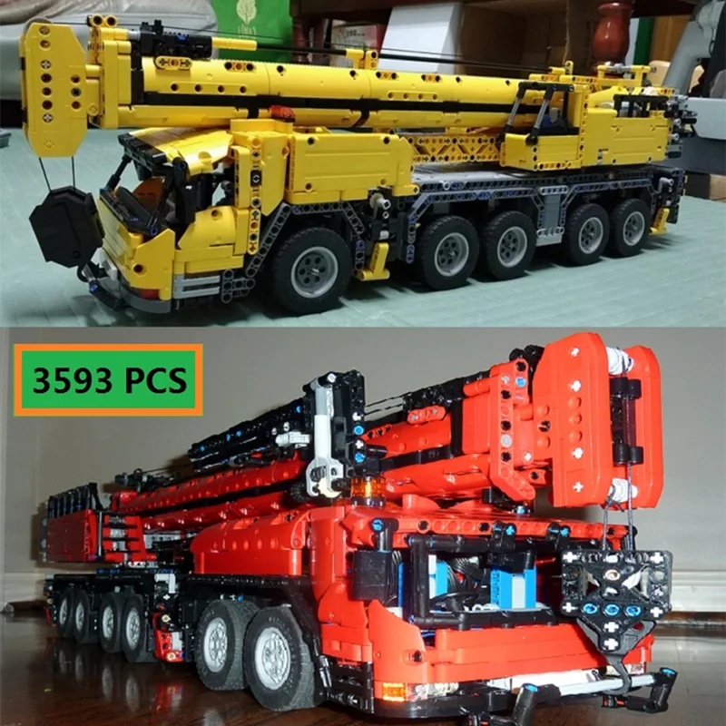 Nuovo Veicolo Di Ingegneria Rc Grove Crane Gmk 6400 Compatibile 42009 Modificato Moc-5509 Building Blocks Mattoni Giocattoli Fai Da Te Per Regalo Per 