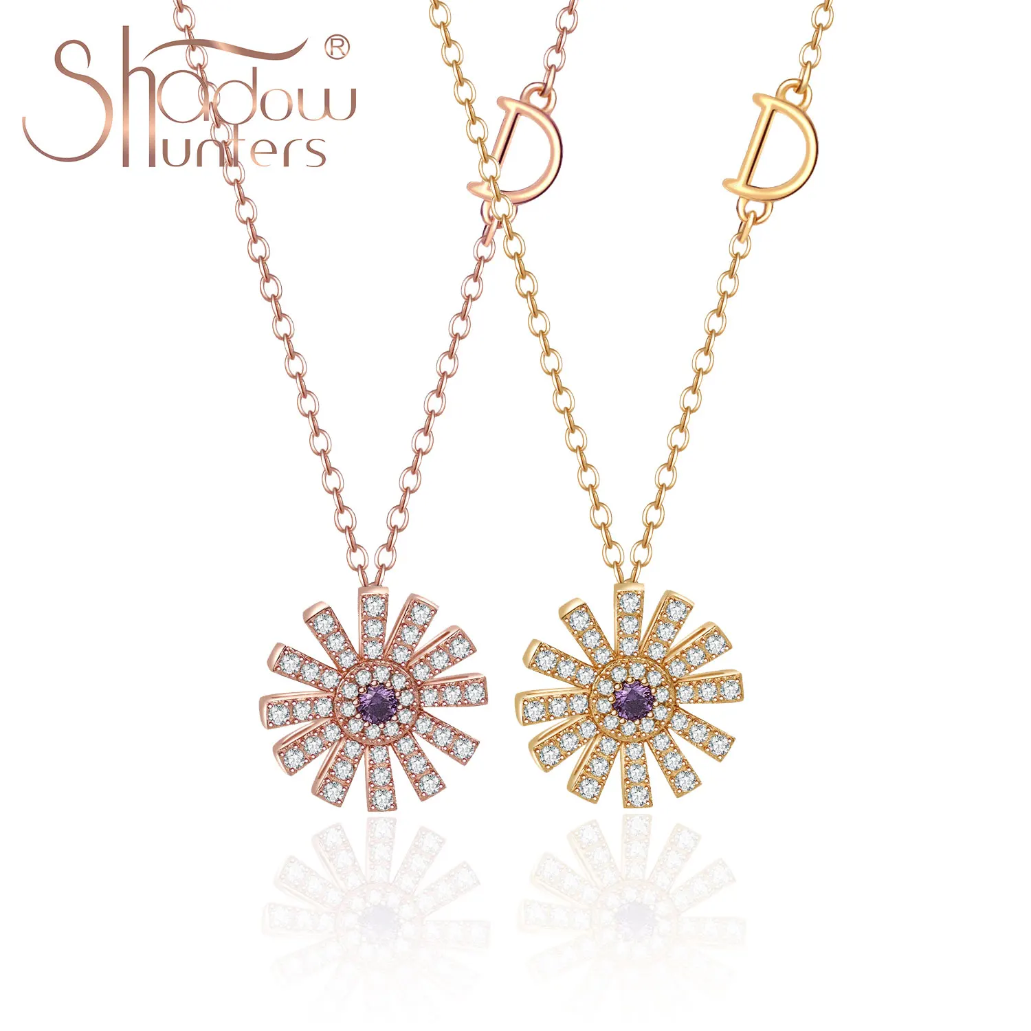 Shadowhunters Collana Con Ciondolo Girasole In Argento Sterling 925 Popolare Zircone Margherita Necklase Per Le Donne Regalo Di Natale