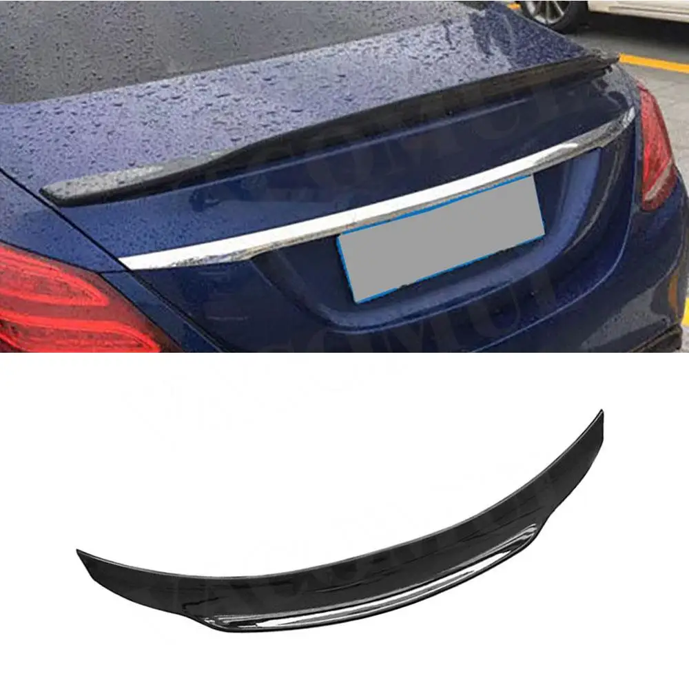 Abs Gloss Black Carbon Look Spoiler Posteriore Per Benz Classe C W205 C63 Amg Sedan 2015-2021 Car Trunk Decorazione Esterna Car Styling