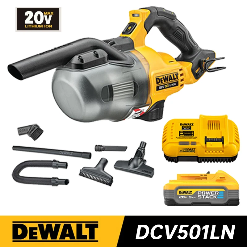 Kit Aspirapolvere Dewalt Dcv501Ln Con Batteria Al Litio Da 20V Aspirapolvere Portatile Senza Fili Aspirapolvere Ricaricabile Portatile
