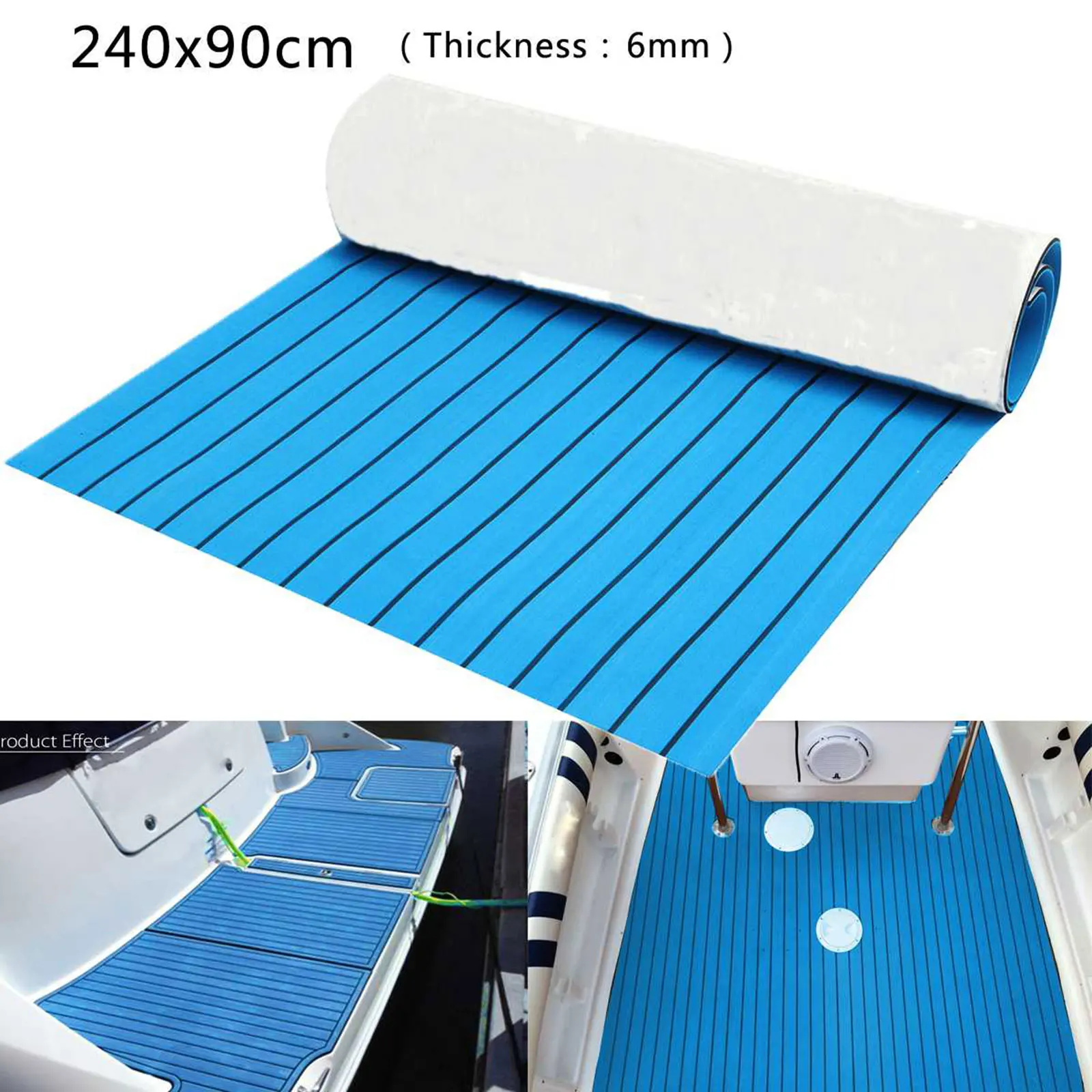 240X90Cm Marine Boat Flooring Eva Foam Yacht Teak Decking Sheet Tappeto Floor Pad Mat 6Mm