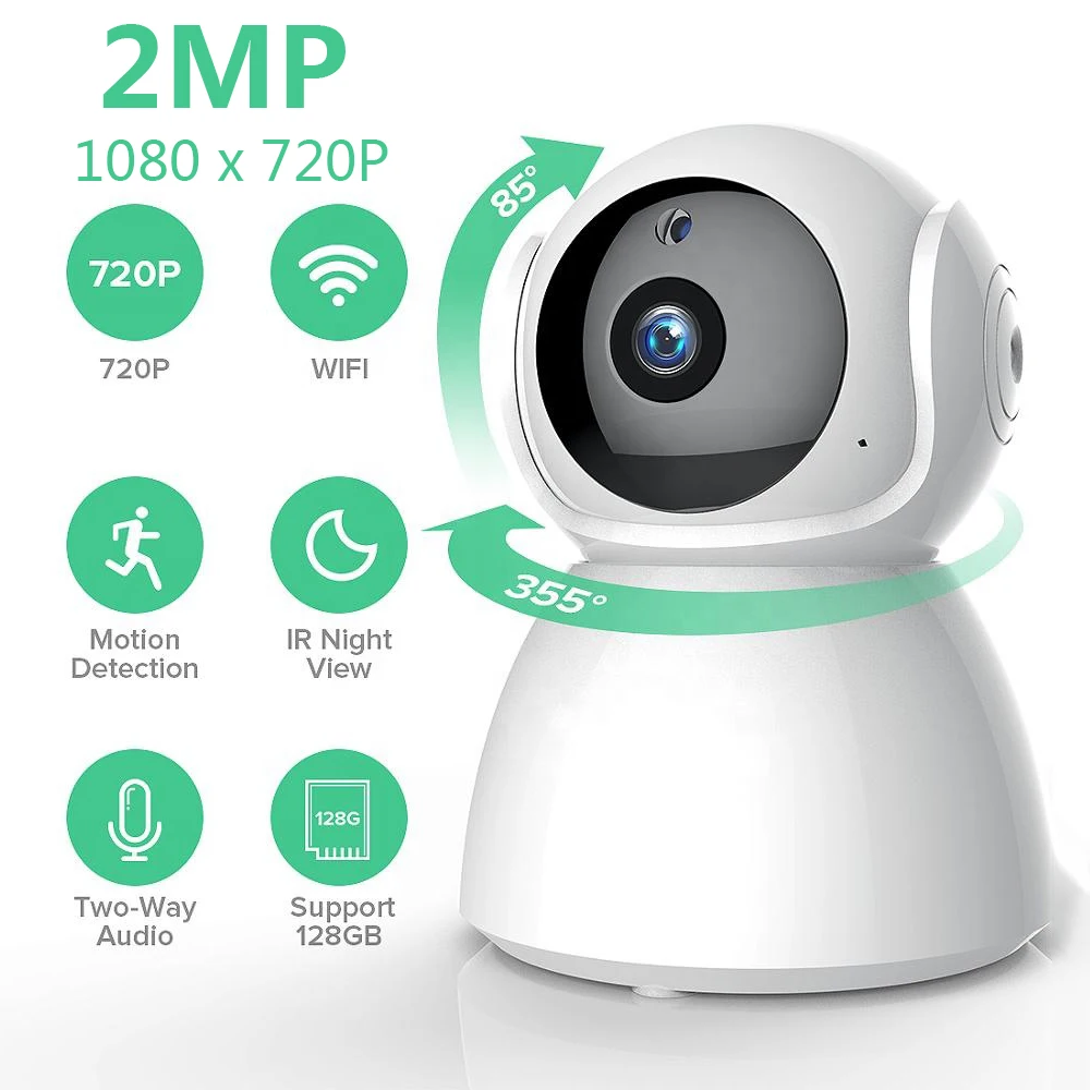Baby Monitor Wifi 1080P Hd Con Videocamera Video Baby Sleeping Nanny Cam Audio Bidirezionale Visione Notturna Home Security Babyphone Camera