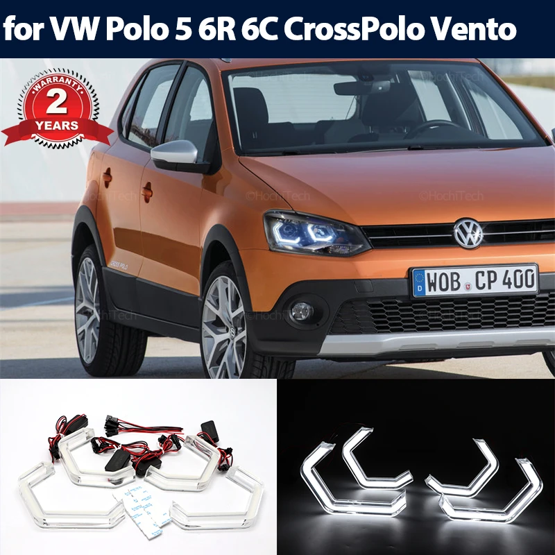 Ultra Bright M4 Style Led Angel Eyes For Volkswagen Vw Polo 5 6R 6C Crosspolo Vento Car Accessories