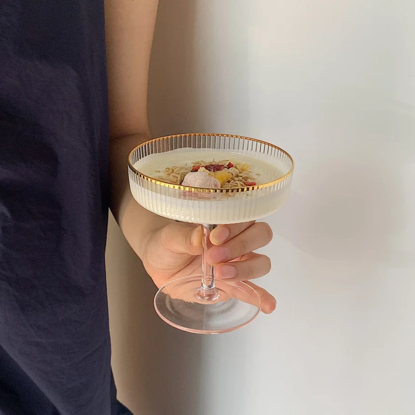 Nordic Phnom Penh Glass Ice Cream Cup Yogurt Calice Cup Dessert Cup Snack Bowl Champagne Cup Bicchieri Da Vino Kawaii Cup