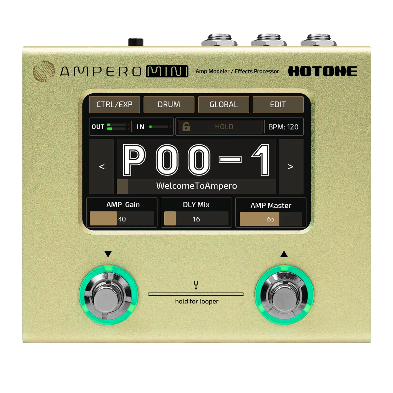 Hotone Amero Mini Eu Us Adapter Guitar Bass Amp Modellazione Armadi Ir Simulazione Multi-Effetti Stereo Otg Usb Audio