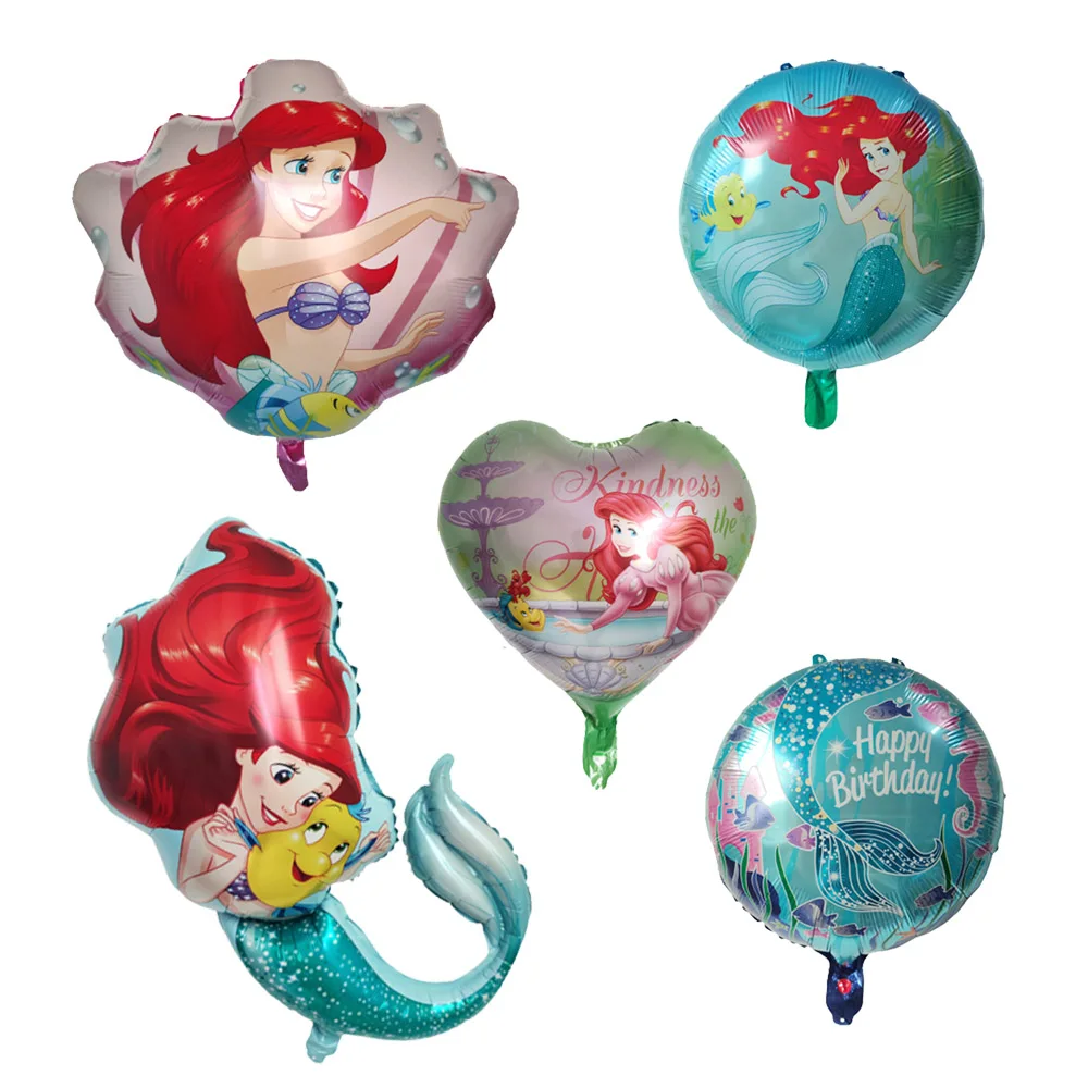 Disney Theme Princess Little Mermaid Ariel Foil Balloons Shell Balloons 40 Pollici Number Ball Birthday Baby Shower Decor