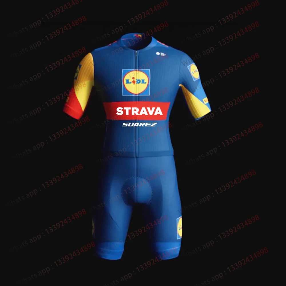 Maglia Da Ciclismo 2023 Francese Ciclismo Tour Champion Tuta Da Aviazione Lidl Team Cycling Body Stretto Set Speed Men Tuta Da Triathlon