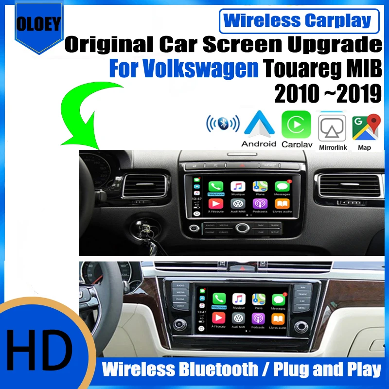 Wireless Apple Carplay Android Auto Interface Adapter Reverse Camera Per Volkswagen Touareg Mib 2010 ~ 2019