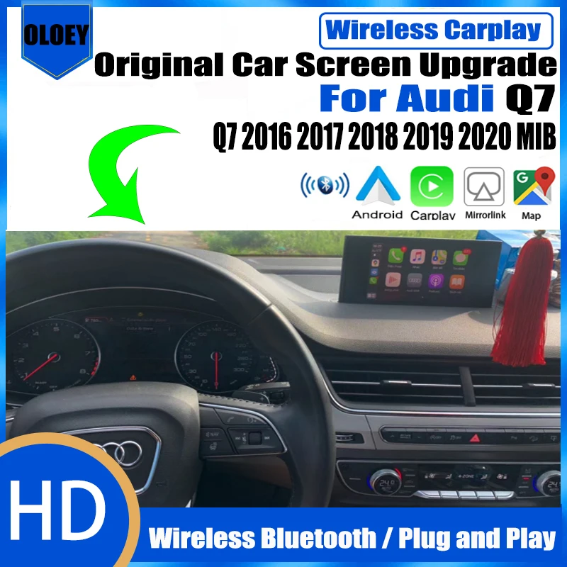 Wireless Apple Carplay Android Auto Interface Adapter Reverse Camera Per Audi Q7 2016 2017 2018 2019 2020 Mib