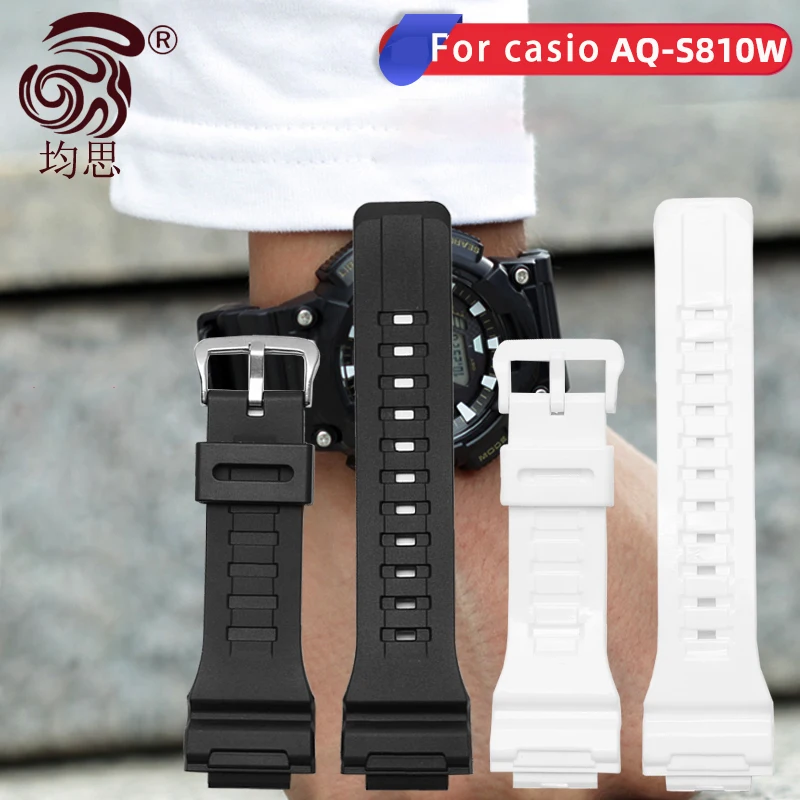 Il Cinturino In Resina Per Orologio Da Uomo Casio Aq-S810W /Aqs810W C5208/Aeq-110W/W-735H Accessori In Silicone Bocca Convessa 18Mm
