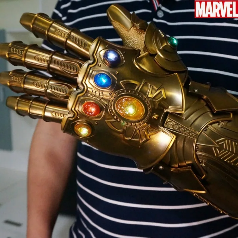 Hot Marvel Thanos Guanti Infiniti 1:1 Nano Glow All Metal Guanti Indossabili Ornamento Cool Collection Grade Cosplay Prop Toys Regali