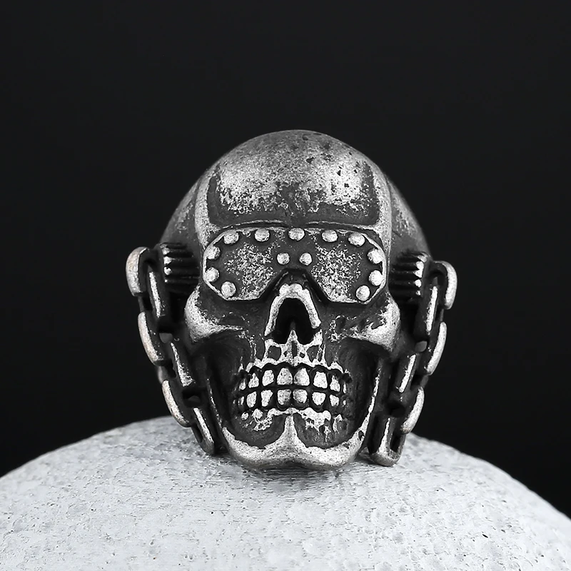 Prezzo All'Ingrosso Acciaio Inossidabile 316L Punk Rock Corey Taylor Death Metal Mick Thomson Mask Skull Ring Gioielli Vintage