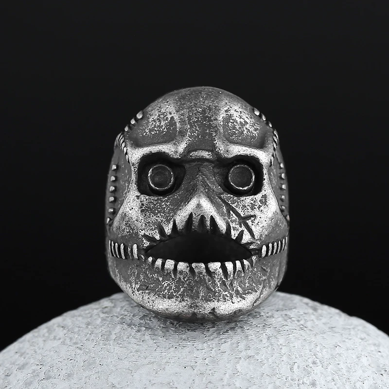 Prezzo All'Ingrosso Acciaio Inossidabile 316L Punk Rock Corey Taylor Slipknot Death Metal Mick Thomson Mask Skull Ring Gioielli Vintage