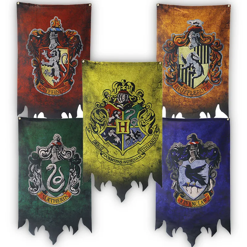 75*125Cm Harri Potters Flag Banner Di Halloween College Christmas Forniture Per Bambini Decorazione Bunting Hanging Flag Gift For Children