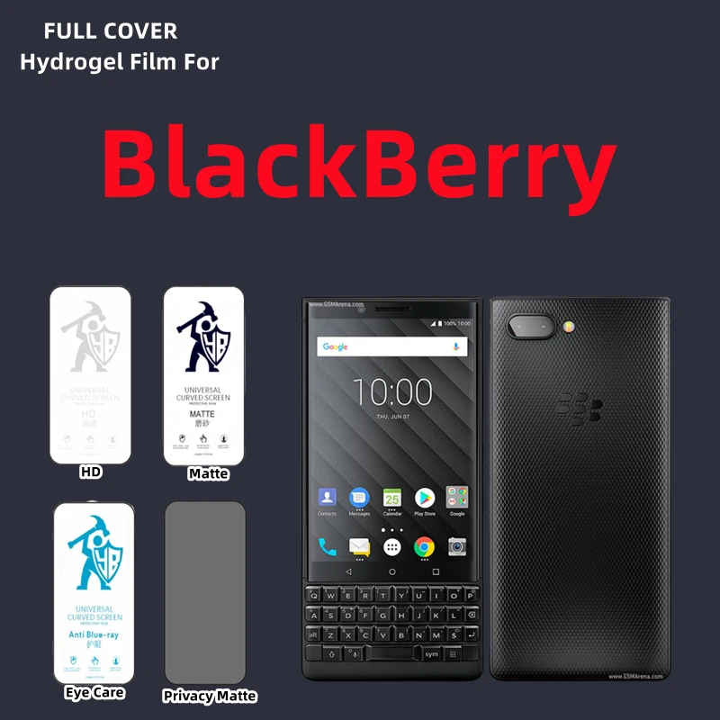 2Pcs Hd Hydrogel Film Per Blackberry Priv Matte Screen Protector Per Blackberry Key2 Passport Evolve Dtek60 Q10 Z10 Bold 9900