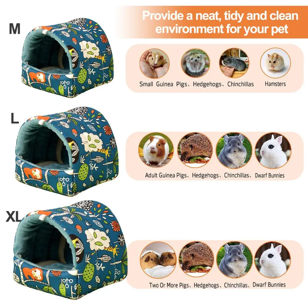 Cute Mini Cage Rabbit Squirrel Winter Warm Cotton Mat Cavia Nest Hamster House Small Animal Sleeping Bed Pet Hanging Cage