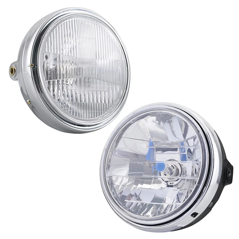 Moto Cromo/Nero 35W Faro Anteriore Ambra Cafe Racer Light Per Honda Cb400 Cb500 Cb1300 Vtr 250 Hornet 250 600 900