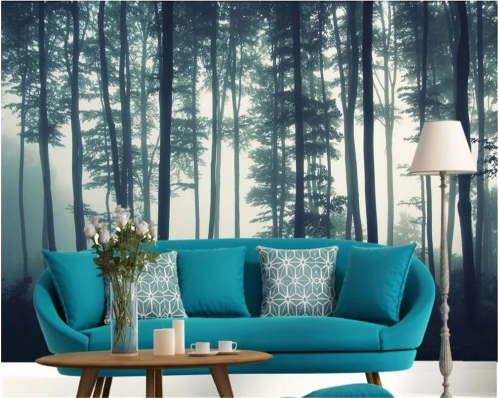 Beibehang Misty Misty Giungla Sfondo Muro Di Carta Da Parati Papier Peint Papel De Parede Decorazione Pittura Hudas Bellezza Bebang