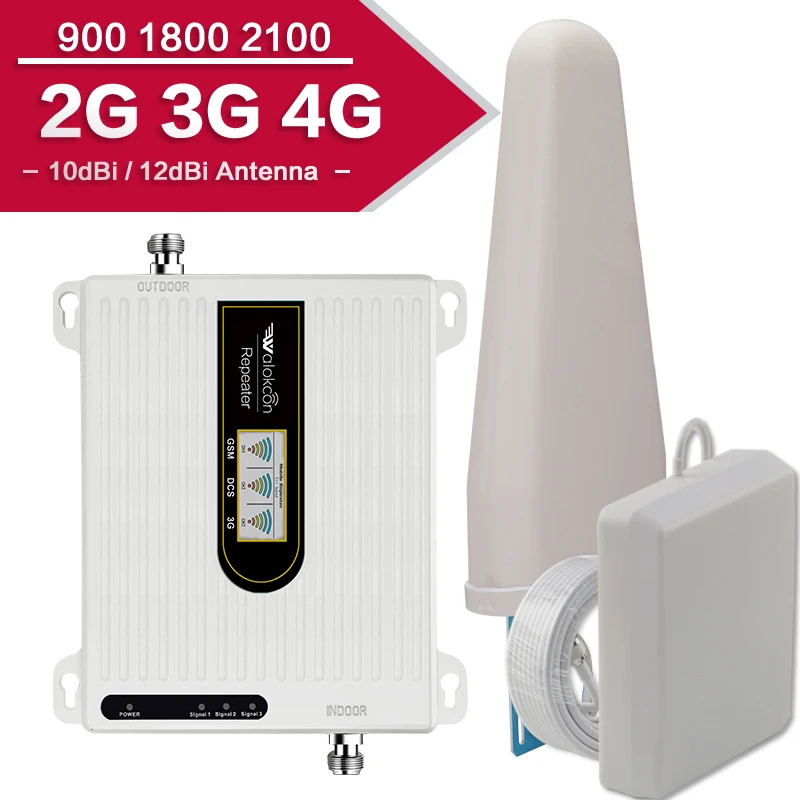 Amplificatore Di Segnale 4G Booster 4G Per Telefoni Cellulari Amplificatore Cellulare 2G 3G 4G Ripetitore Di Segnale Gsm 900 1800 2100 Antenna 10/12Db