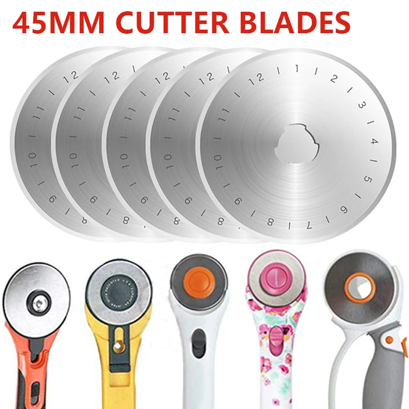 New 5Pcs 45Mm Rotary Cutter Cutting Blades Replacement For Olfa/Fiskars