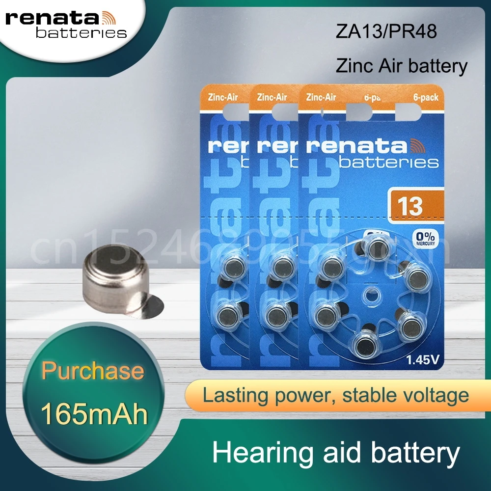 Batterie Per Apparecchi Acustici Renata A13 13A 13 P13 Pr48 Batteria Ad Aria Zinco Ad Alte Prestazioni Per Apparecchi Acustici S13 E13 13 P13