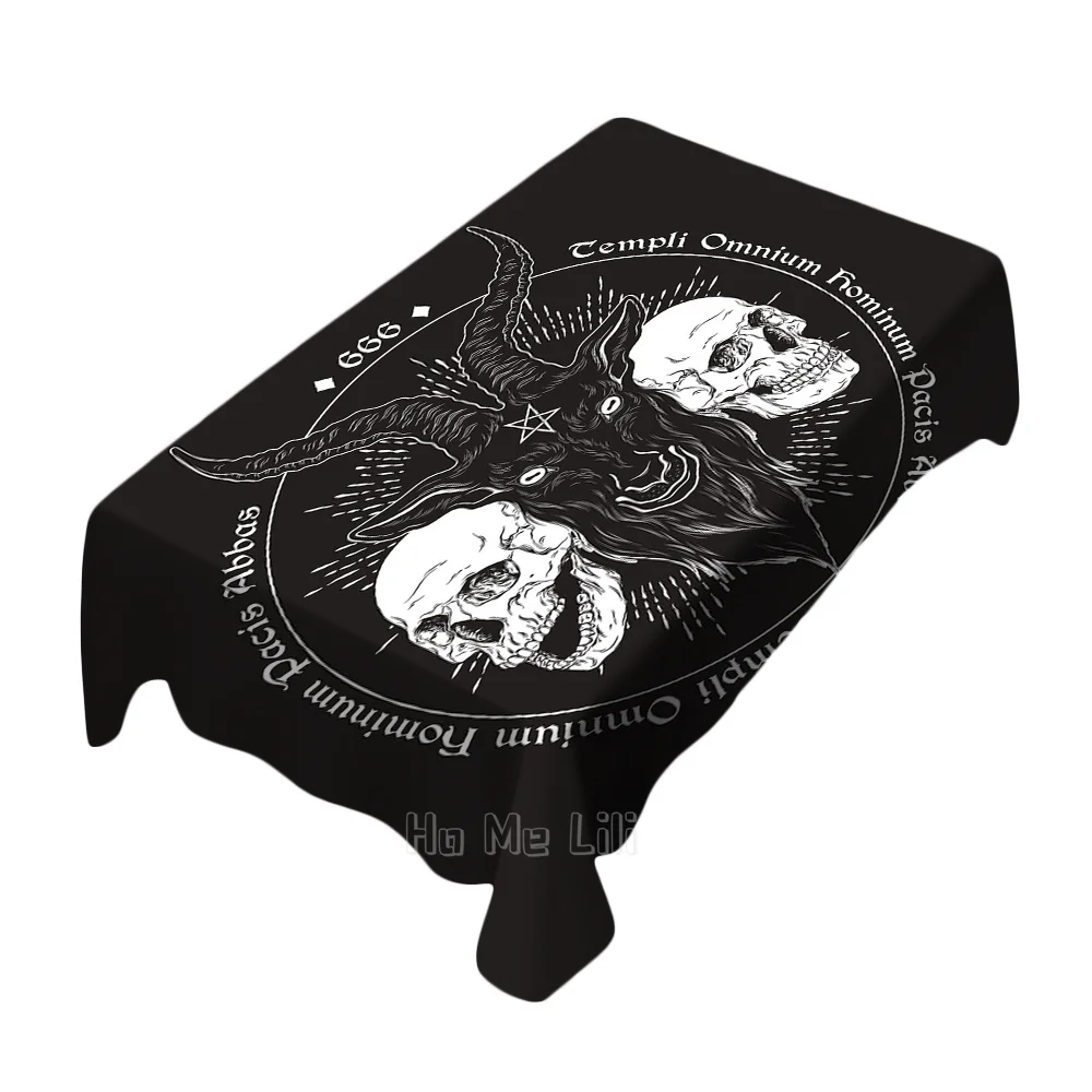 Dark Forces Devil Satan Skull Skeleton Goat Head Bold Fear Color Tovaglia Impermeabile Di Ho Me Lili