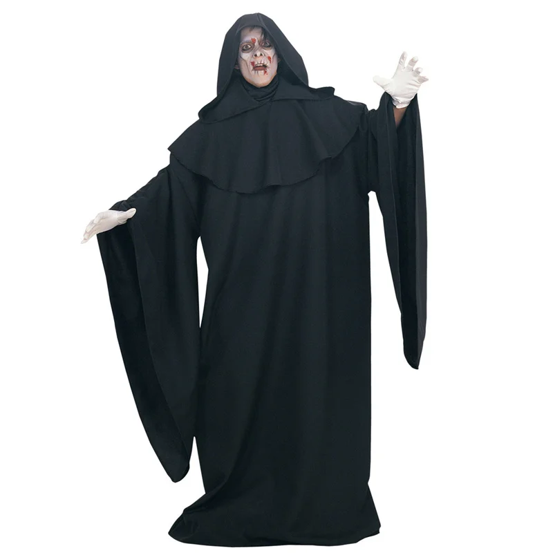 Fear Dark Demon Ghost Cosplay Costumes Adult Men Halloween Party Masquerade Clothes Spaventoso Scream Wizard Cloak Robe Costume