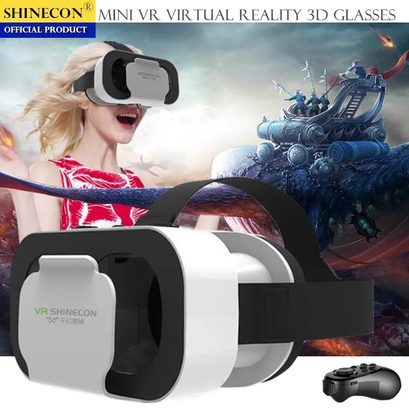 Originale G05A Imax Giant Screen Vr Glasses 3D Virtual Reality Box Google Cardboard Helmet Per Smartphone Da 4.5-6.5 ", Match Joystick