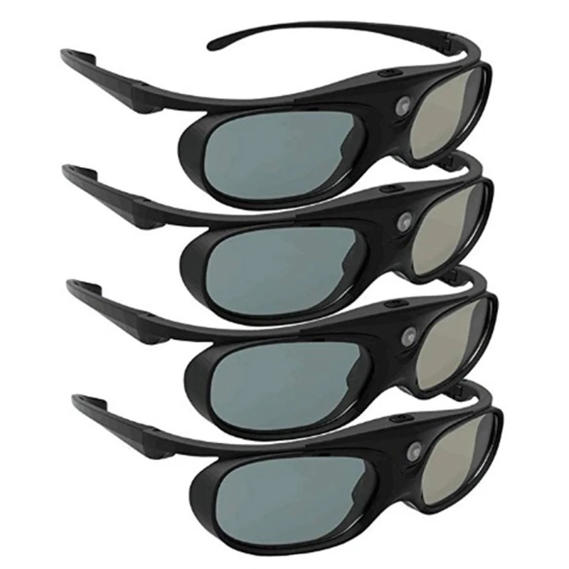 4 Pcs Active Shutter 3D Glasses Per Dlp Link Compatibile 96-144Hz Con Proiettori Di Collegamento Optama /Acer/Benq /Viewsonic/Xgimi Dlp