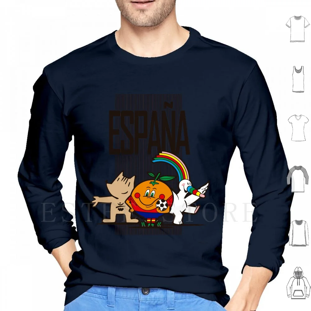 Spagna Felpe Con Cappuccio Spagna Spagnolo Calcio Calcio Naranjito Cobi Curro Olimpic Games Spagna 82 92 Expo 92 Expo