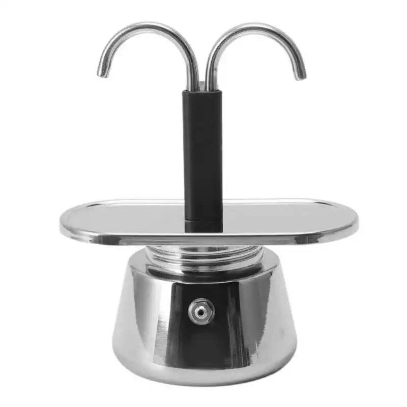 2 Tazze 100Ml Moka Pot Doppia Testa In Acciaio Inox Moka Caffettiera Italiana Fai Da Te Condotto Caffettiera Moka Caffettiera