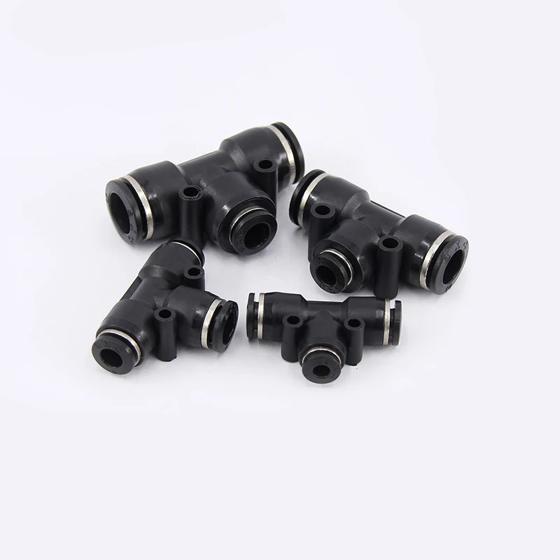 Nero 1Pc Peg Serie Montaggio Pneumatico Di Tipo T One Touch Push In Raccordi Rapidi