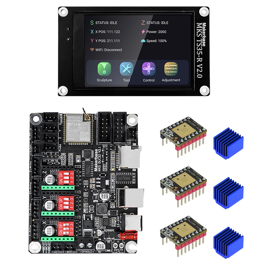 Macchina Per Incisione Laser Cnc Controllo Offline Makerbase Mks Ts24/Ts35-R Touch Screen Lcd Per Scheda Madre Mks Dlc32 V2.1 Esp32 Wifi