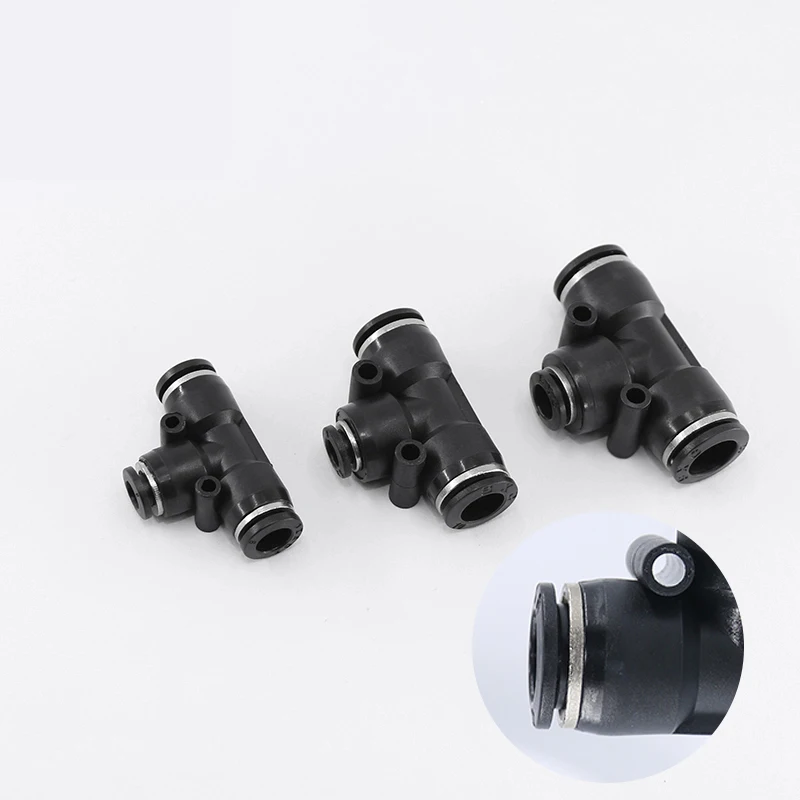 Raccordo Pneumatico Nero 1Pc Peg T Tipo One Touch Push In Raccordi Rapidi