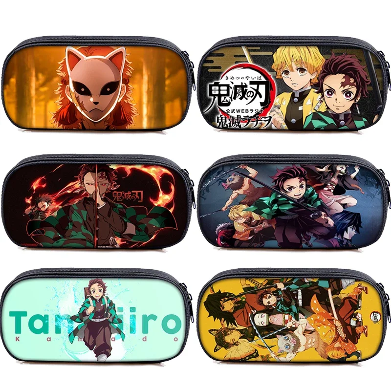 Demon Slayer Astuccio Piccolo Kamado Tanjirou Nezuko Pencil Bag Cartoon Anime Student Pen Case Girl Boy Stationery Storage Bag