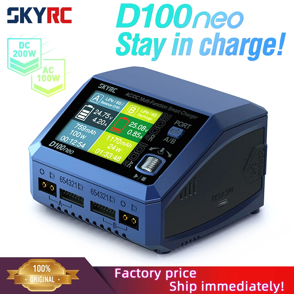 Skyrc D100Neo Smart Charger Sk-100199 Ac100W Dc200W Smart Lipo Charger Sostituzione Per Aggiornamento D100 V2