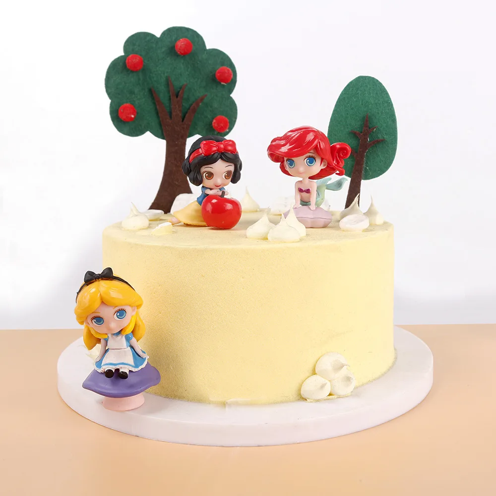3Pcs Disney Principesse Modello In Pvc Biancaneve Cenerentola Ariel Belle Figurine Bambini Charm Hobby Toys Collezione Di Decorazioni Per Torte