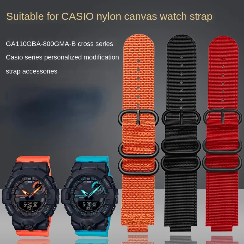 Per Casio G Shock Watch Band Gba-800 Gma-B800 Ga-800/810 Gbd-800 Ga110 Ga-120 Ga100 Modificato Da Uomo Cinturino In Nylon 16Mm