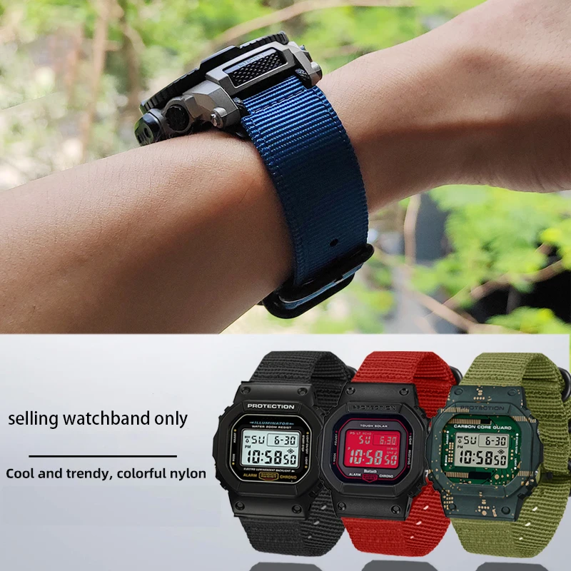Per Casio G Shock Gba-800-1A Gba-800-7A Gba-800-9A Gba-800-Dg Ga-800 Gbd-800 Ga110 16Mm Cinturino Cinturino Cinturino In Nylon Modificato