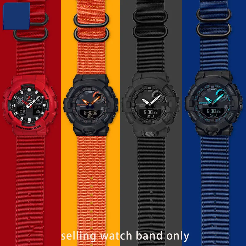 Cinturino In Nylon Per Casio G Shock Gba-800-1A Gba-800-7A Gba-800 Gma-B800 Ga-800 Gbd-800 Ga110 Cinturino Sportivo Modificato Bracciale 16Mm