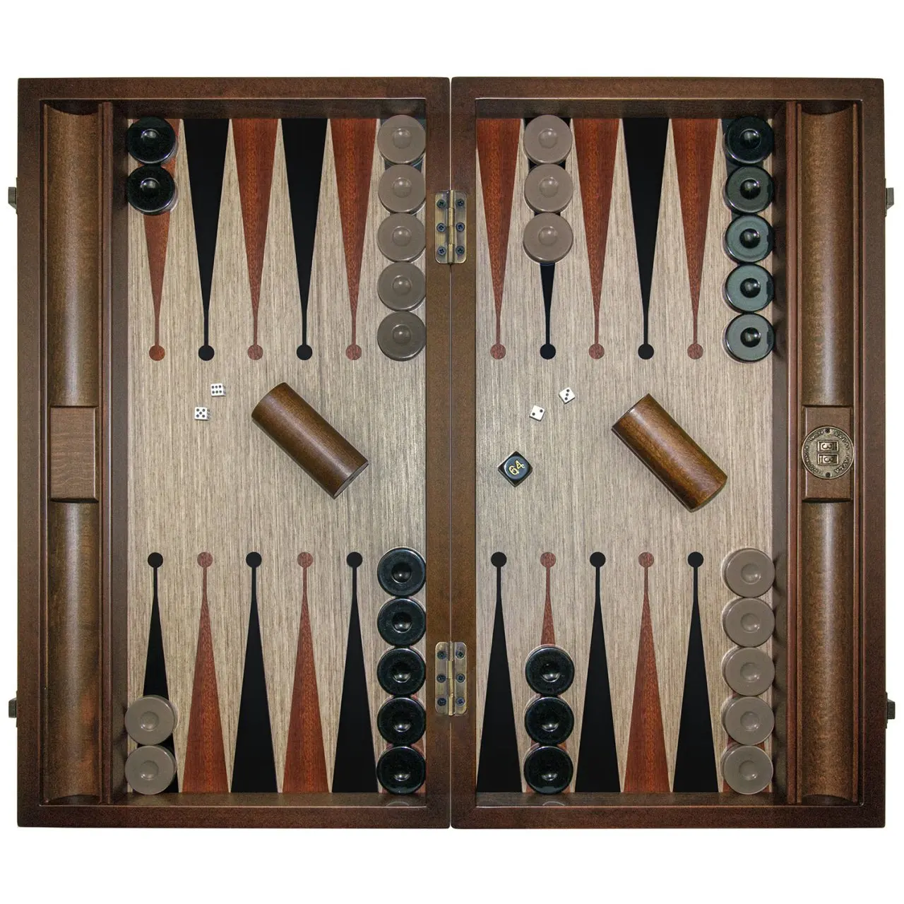 Serie Speciale Fatto A Mano Premium Black Italian Wood - American Solid Walnut - Maple Professional Big Size Backgammon Game Set