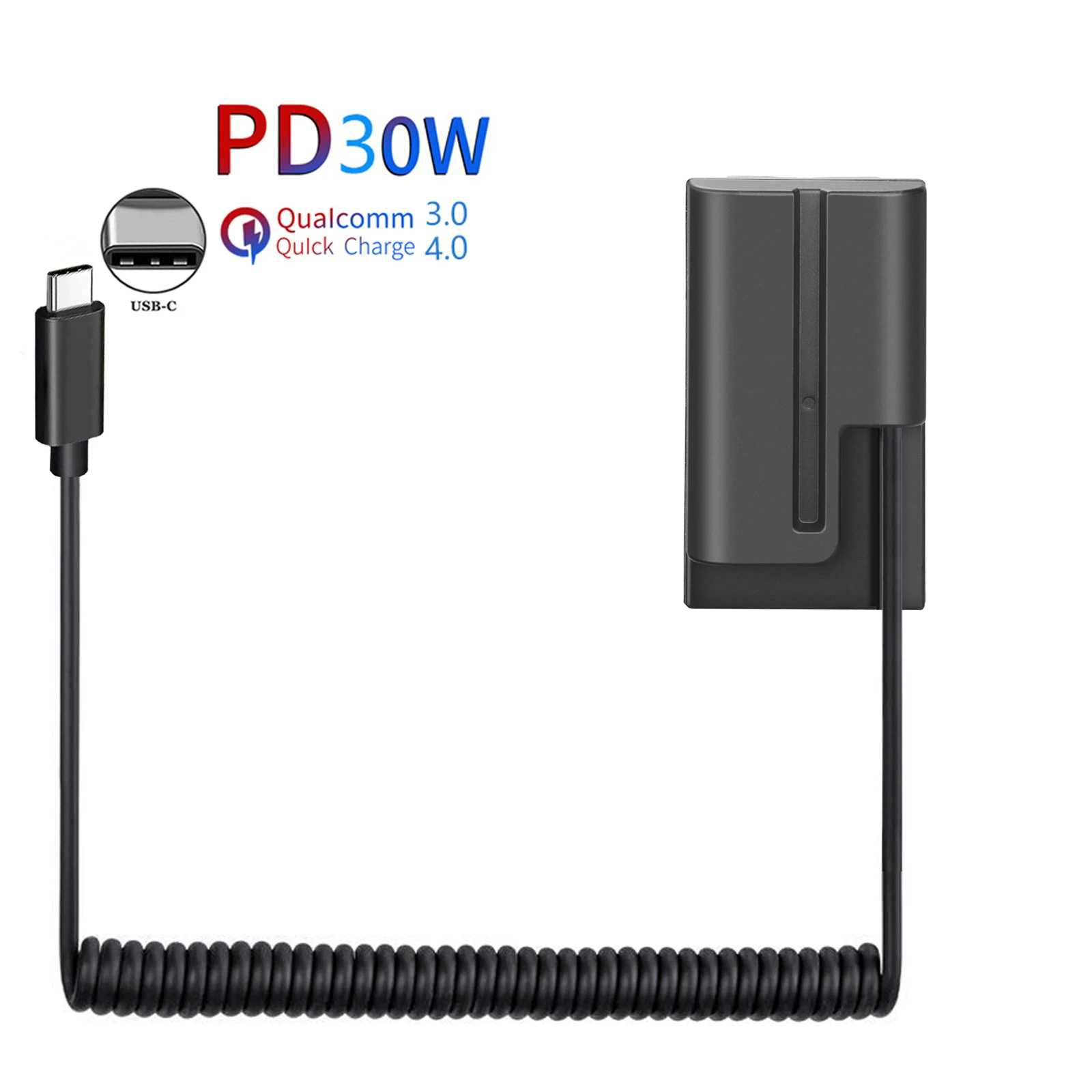 Batteria Fittizia Serie Pd Usb-C Np-F Per Monitor Sony Np-F550/770/570 Np-F970 Power Led Light Feelworld Atomos Ninja/Shinobi